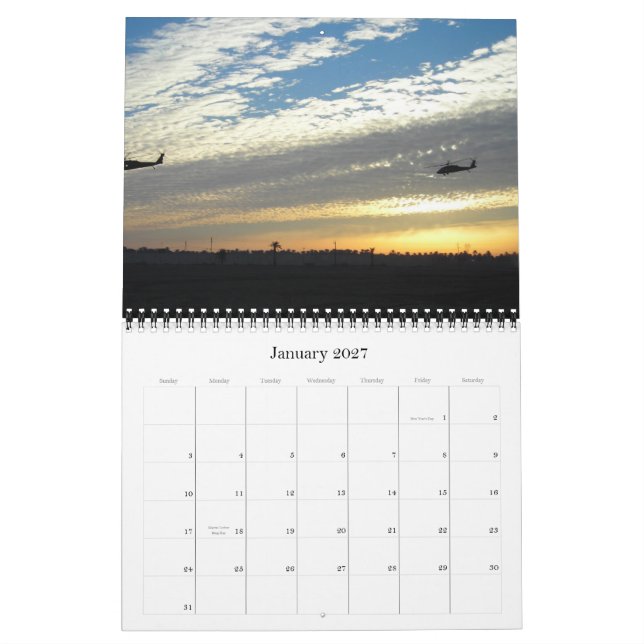 Calendário 2011 silhuetas militares (Jan 2027)