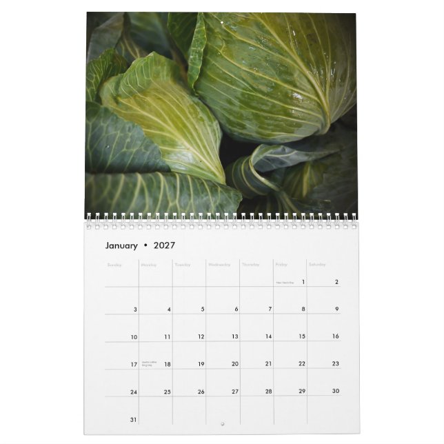Calendário 2011 - vegetarianos e fruta (Jan 2027)