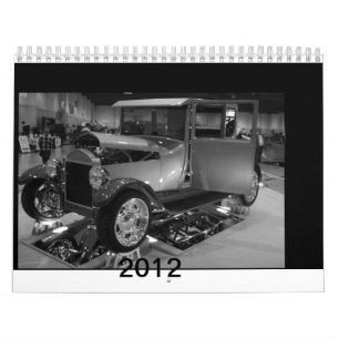Calendário 2012 carros de ontem em preto e branco