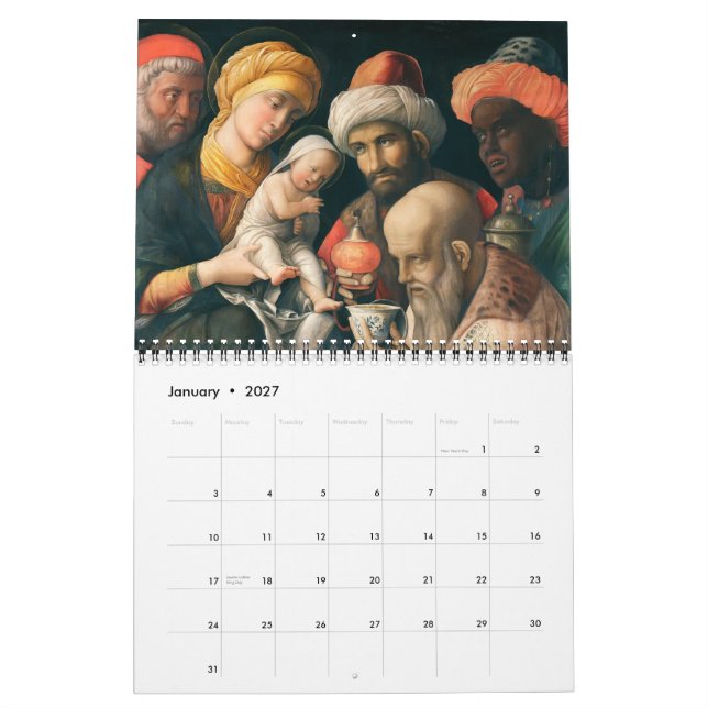 Calendário 2012 das obra-primas da arte do cristo (Jan 2027)