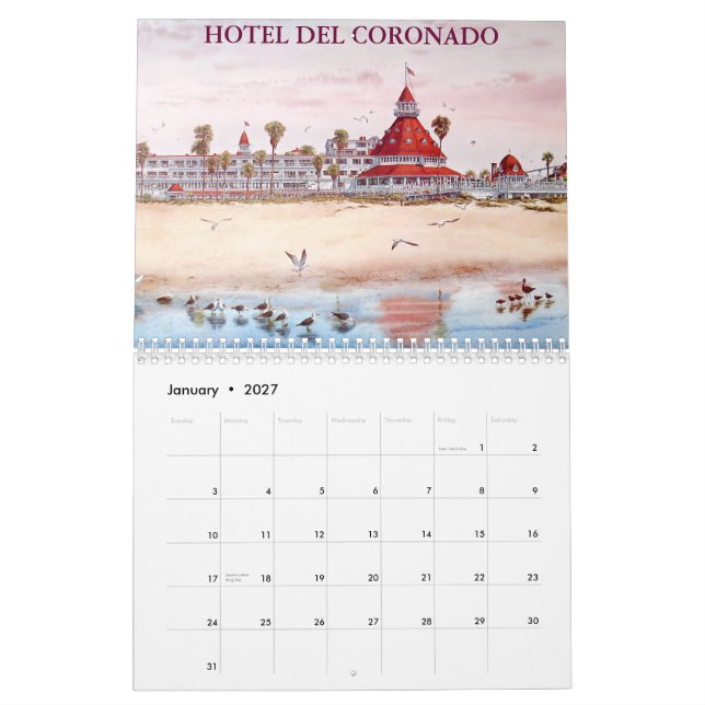 CALENDÁRIO 2012 DE SAN DIEGO (Jan 2027)