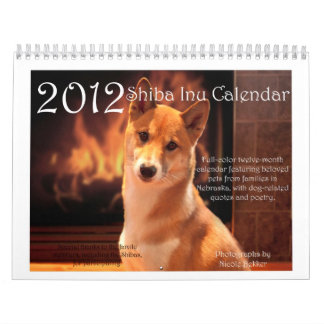 Calendário 2012 de Shiba Inu