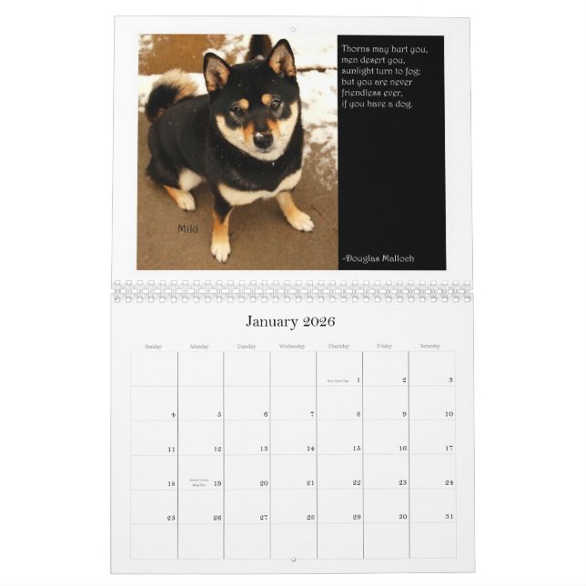Calendário 2012 de Shiba Inu (Jan 2026)