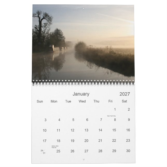 Calendário 2012 do canal de Llangollen (Jan 2027)