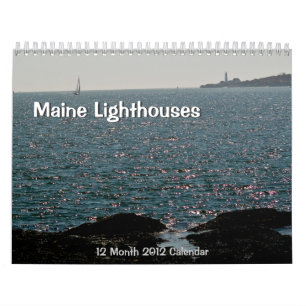 Calendário 2012 do farol de Maine