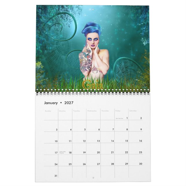Calendário 2013 da arte da fantasia (Jan 2027)