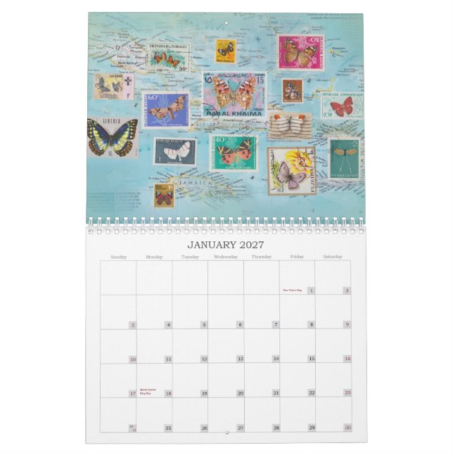 Calendário 2013 da borboleta (Jan 2027)