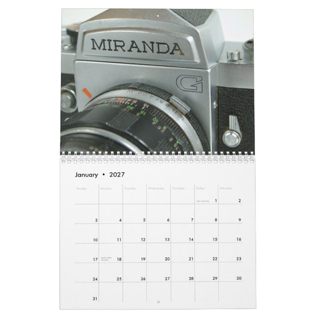 Calendário 2013 da câmera de Miranda G 35mm SLR do (Jan 2027)