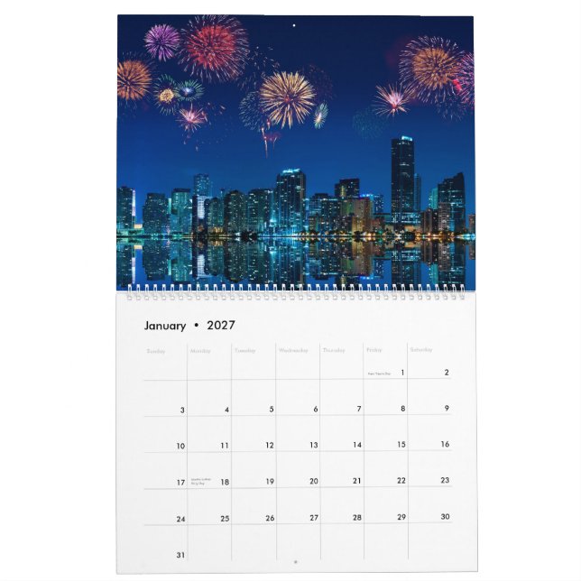 Calendário 2013 da foto da skyline de Miami (Jan 2027)