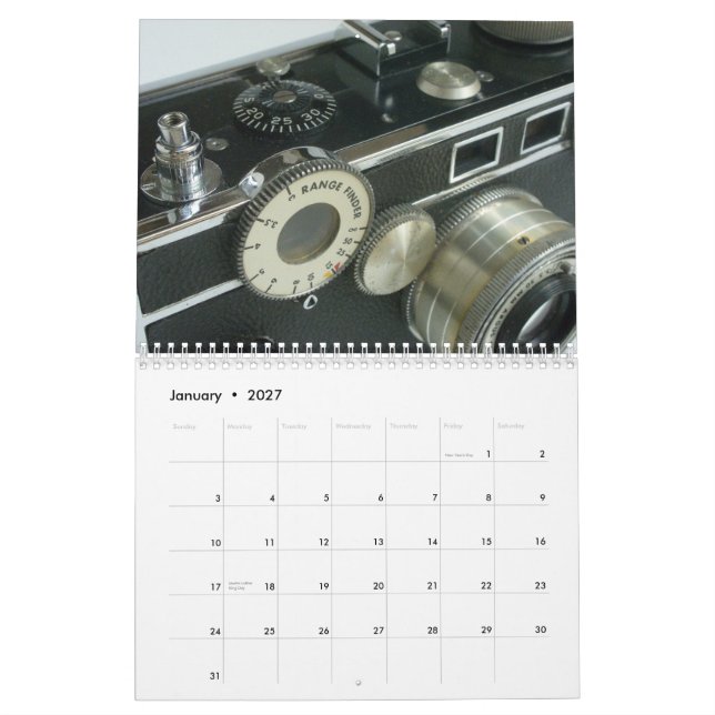 Calendário 2013 das câmeras do vintage (Jan 2027)