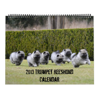 Calendário 2013 do Keeshond da trombeta