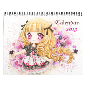 Calendário 2013 - Meninas bonitas do chibi do
