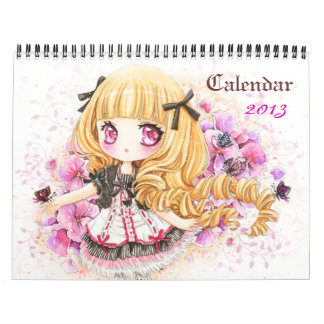 Calendário 2013 - Meninas bonitas do chibi do