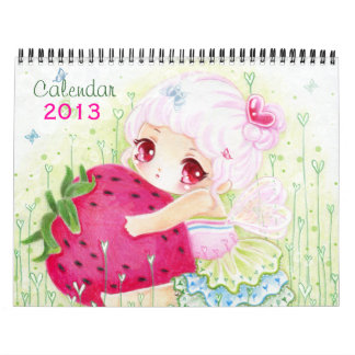 Calendário 2013 - Meninas bonitas do chibi do