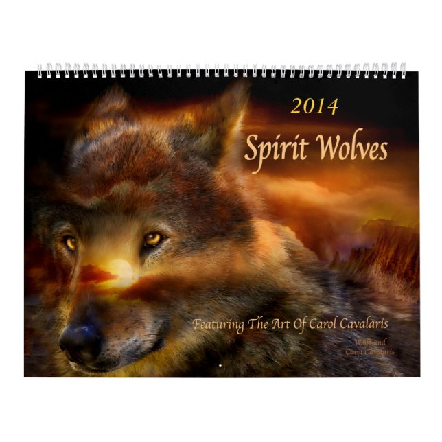 Calendário 2014 da arte dos lobos do espírito (Capa)