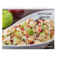 calendário 2014 do foodie de 11 x 17 dois-páginas