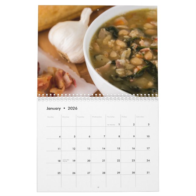 calendário 2014 do foodie de 11 x 17 dois-páginas (Jan 2026)