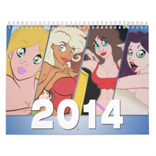 Calendário 2014 do Pin-Acima dos desenhos animados