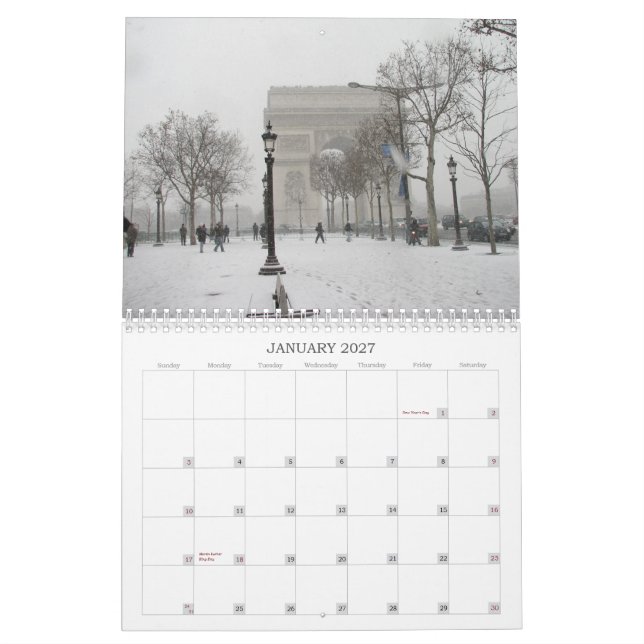 Calendário 2015 Calender Paris, França (Jan 2027)