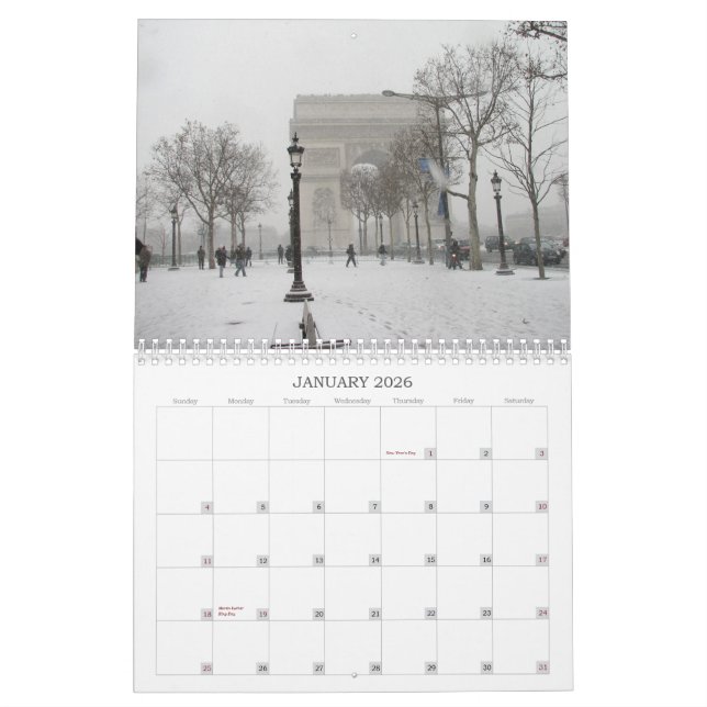 Calendário 2015 Calender Paris, França (Jan 2026)