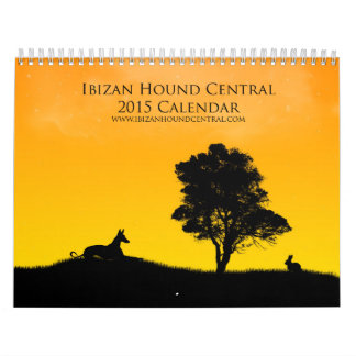 Calendário 2015 da central do cão de Ibizan