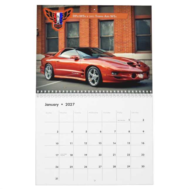 Calendário 2015 de Michigan FBody! (Jan 2027)