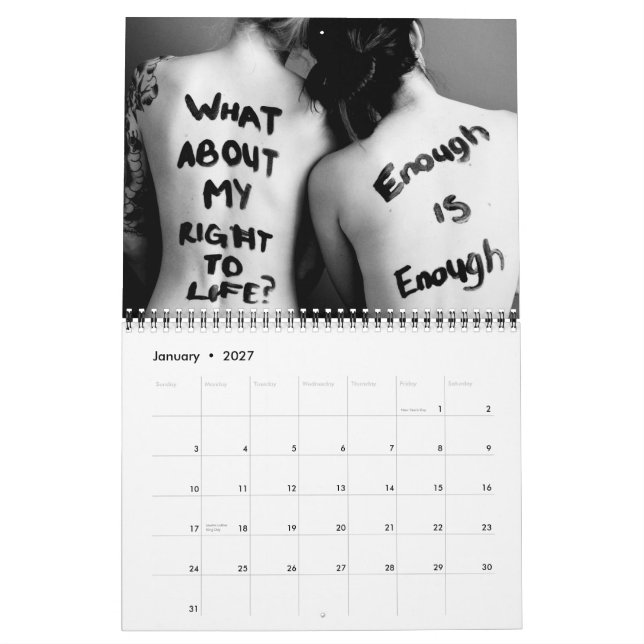 calendário 2015 de UniteWomen.org Liora K (Jan 2027)