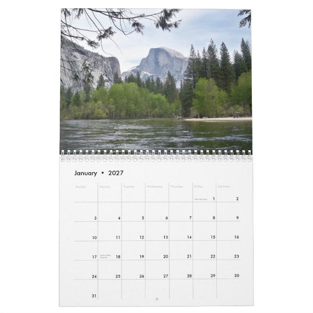 Calendário 2015 de Yosemite (Jan 2027)