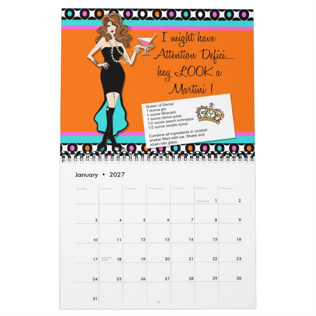 Calendário 2015 do design das meninas de (Jan 2027)