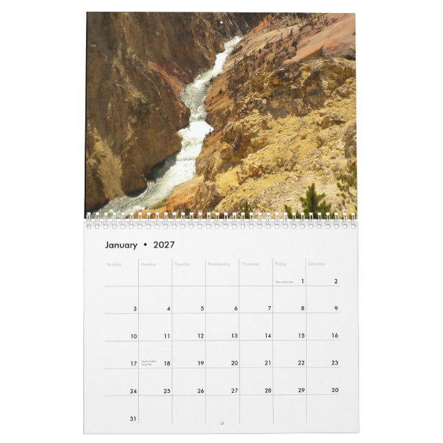 Calendário 2015 do parque nacional de Yellowstone (Jan 2027)