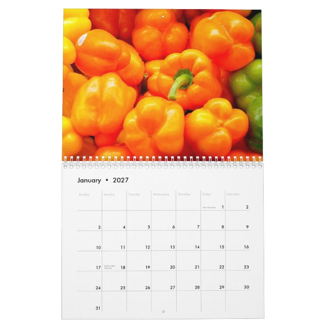 Calendário 2015 - fruta e vegetarianos (Jan 2027)