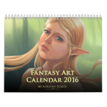 Calendário 2016 da arte da fantasia por Adrienn