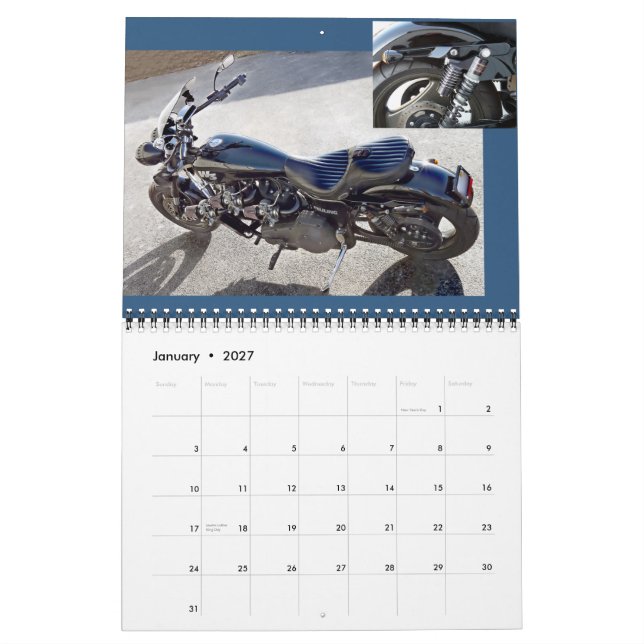 Calendário 2016 da motocicleta do W3 de Feuling (Jan 2027)