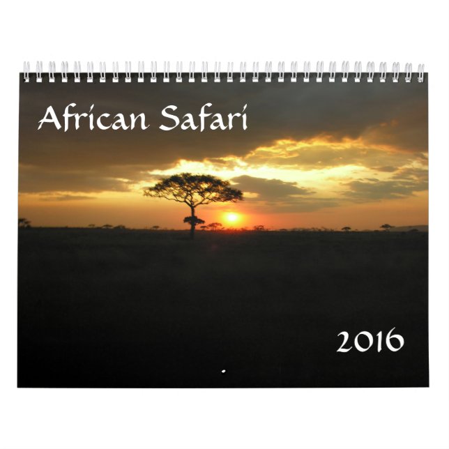 Calendário 2016 do safari de Tanzânia (Capa)