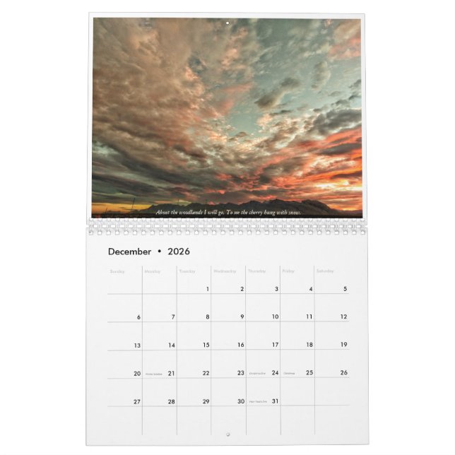 Calendário 2017 anos nas imagens e no verso (Dez 2026)