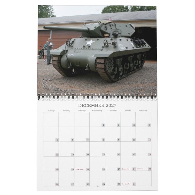 Calendário 2017 do tanque do trovão do rolamento (Dez 2027)