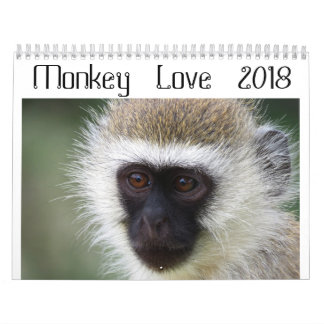 Calendário 2018 do amor do macaco