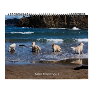 Calendário 2018 do golden retriever
