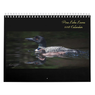 Calendário 2018 do mergulhão-do-norte do lago pi