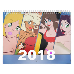 Calendário 2018 do Pin-Acima dos desenhos animado