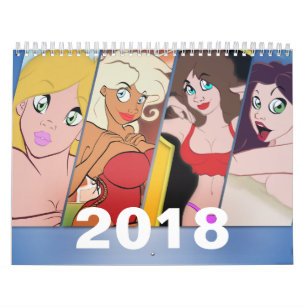 Calendário 2018 do Pin-Acima dos desenhos animados