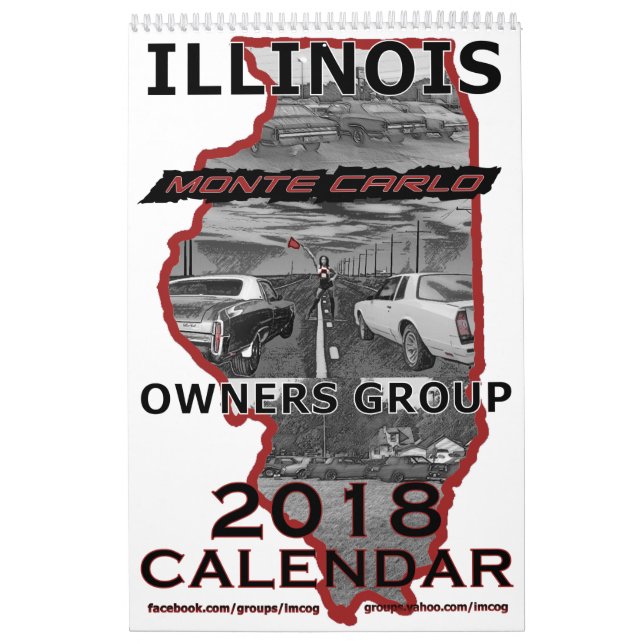 Calendário "2018" Illinois Monte - os proprietários de Carlo (Capa)
