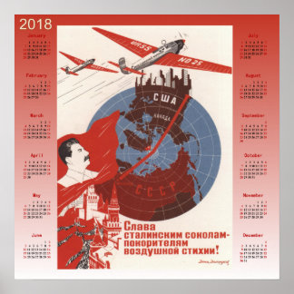 Calendário 2018 poster soviético 1937