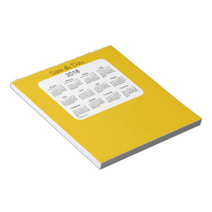 Calendário 2018 Salve a Data Bloco de Notas Dourad