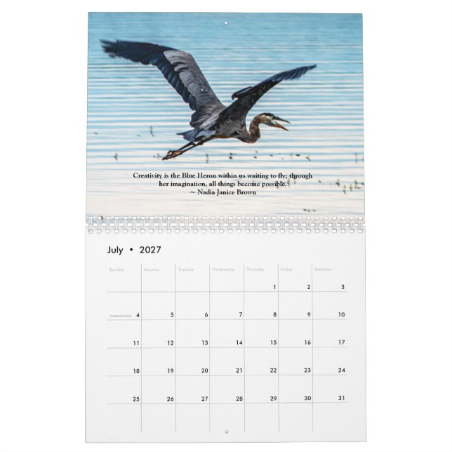 Calendário 2019 com Fotografias e Cotações (Jul 2027)