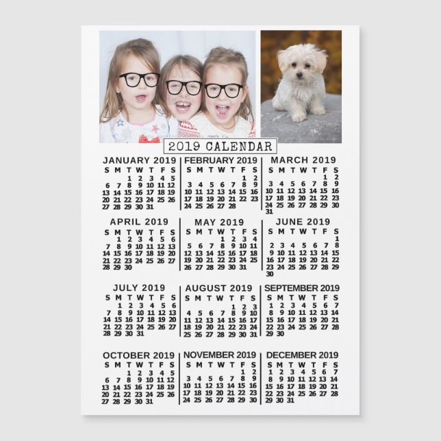 Calendário 2019 (Consulte Descrição de Nova Versão (Frente)