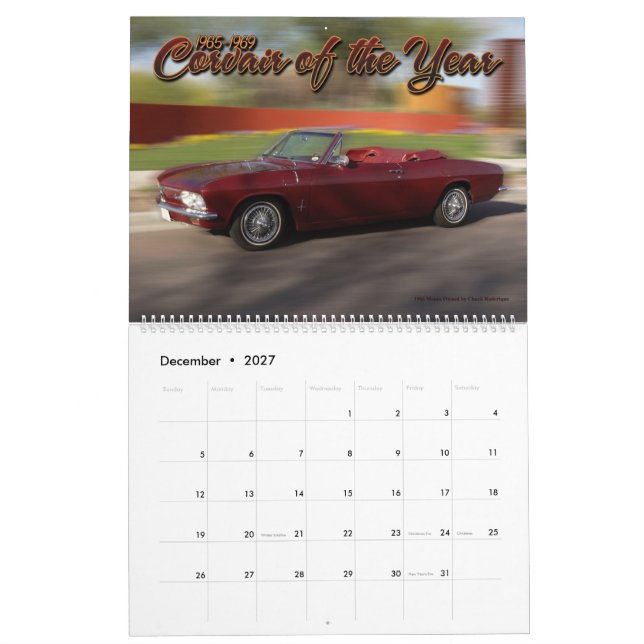 Calendário 2019 de CorvairForum Corvair (Dez 2027)