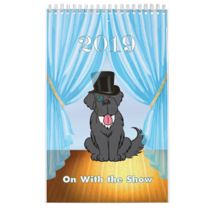 Calendário 2019 do cão de Terra Nova