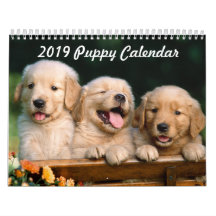 Calendário 2019 do filhote de cachorro