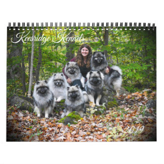 Calendário 2019 do Keeshond de Keesridge